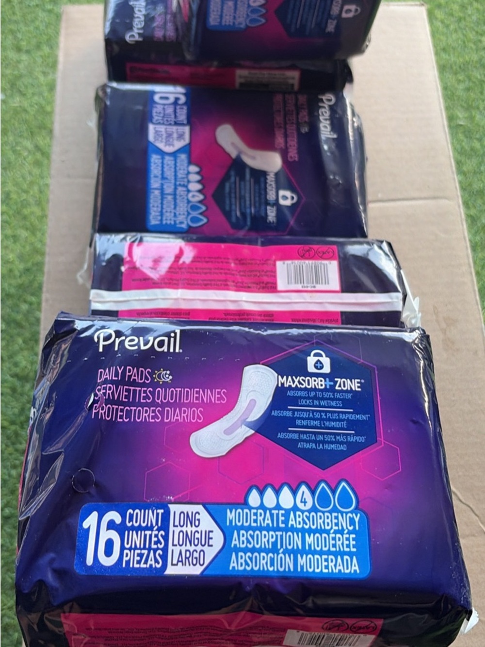 4 pack Prevail Daily Pads Moderate Absorbency (16 Count)